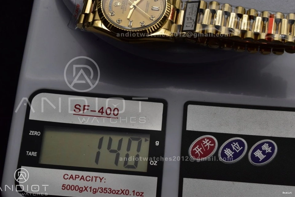 (Gain with Dial YG Gold Steel Square V5 Best vr3255 Edition 36 904L Weight) President QF Bracelet DayDate Diamond on 0225